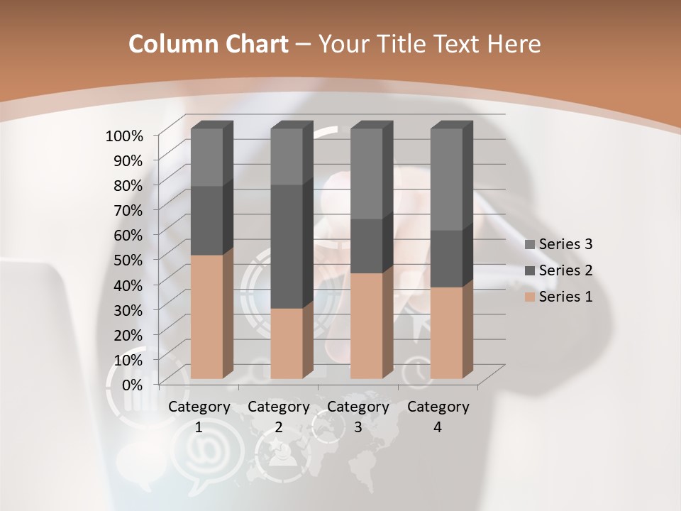 A Woman In A Business Suit Touching A Touch Screen PowerPoint Template