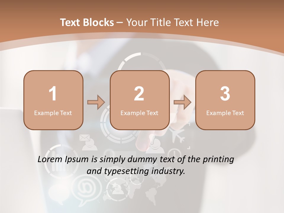 A Woman In A Business Suit Touching A Touch Screen PowerPoint Template