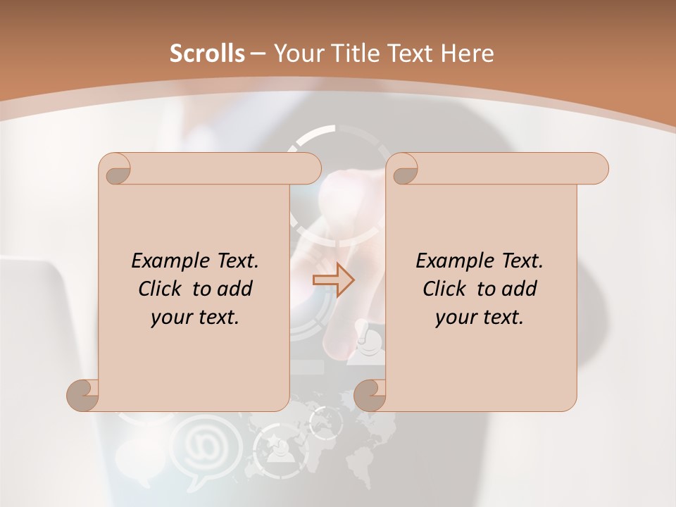 A Woman In A Business Suit Touching A Touch Screen PowerPoint Template