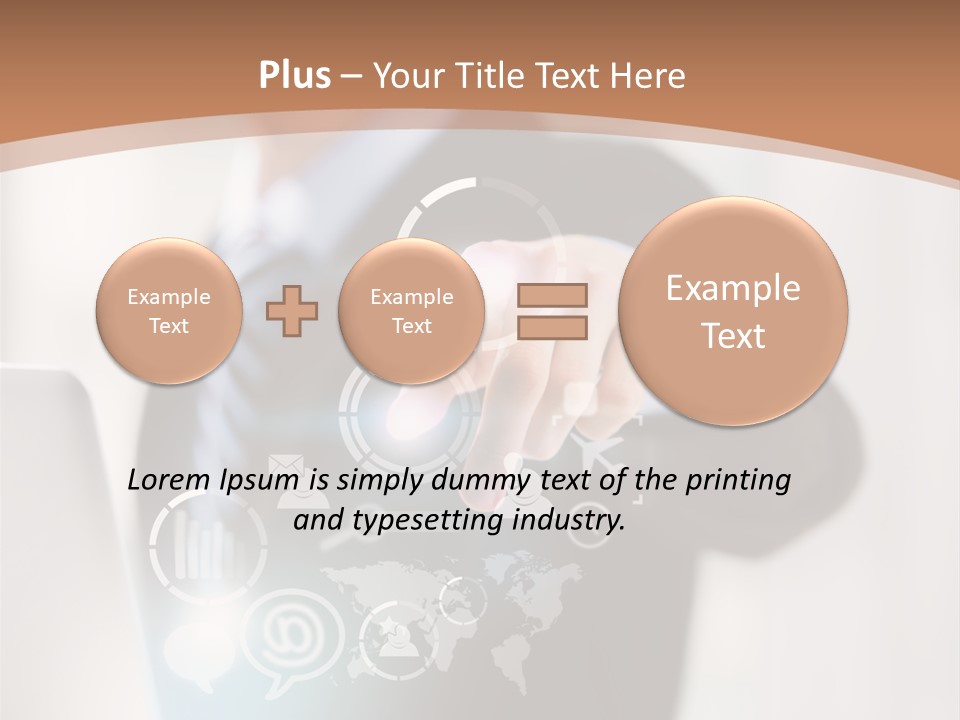 A Woman In A Business Suit Touching A Touch Screen PowerPoint Template