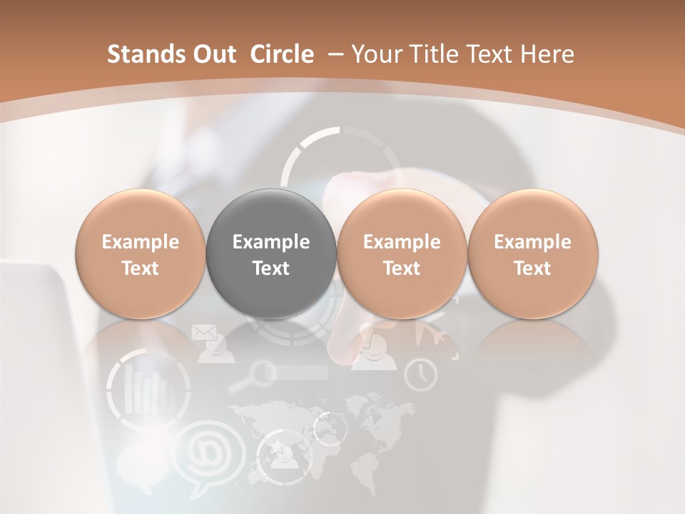 A Woman In A Business Suit Touching A Touch Screen PowerPoint Template