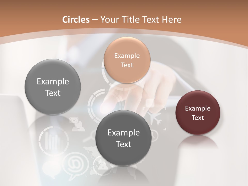 A Woman In A Business Suit Touching A Touch Screen PowerPoint Template