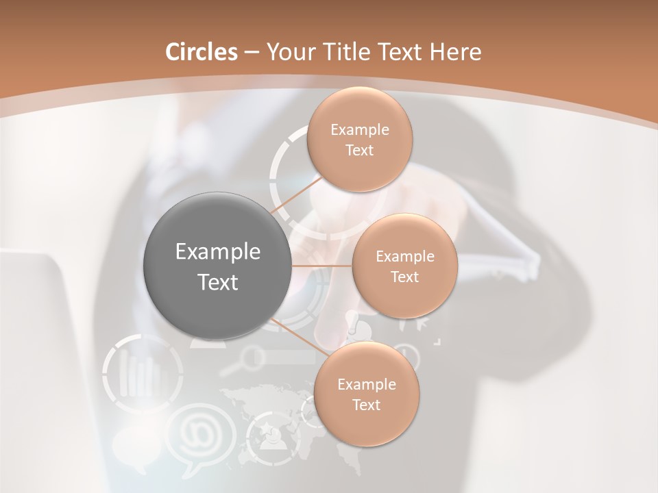 A Woman In A Business Suit Touching A Touch Screen PowerPoint Template