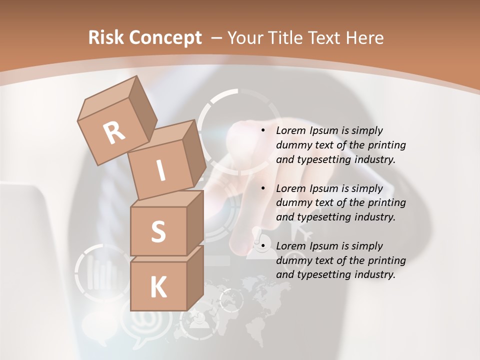 A Woman In A Business Suit Touching A Touch Screen PowerPoint Template