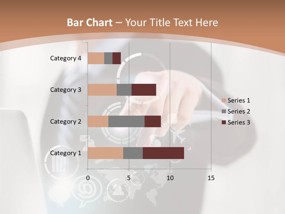 A Woman In A Business Suit Touching A Touch Screen PowerPoint Template