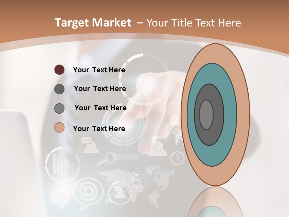 A Woman In A Business Suit Touching A Touch Screen PowerPoint Template