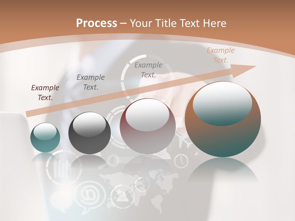 A Woman In A Business Suit Touching A Touch Screen PowerPoint Template
