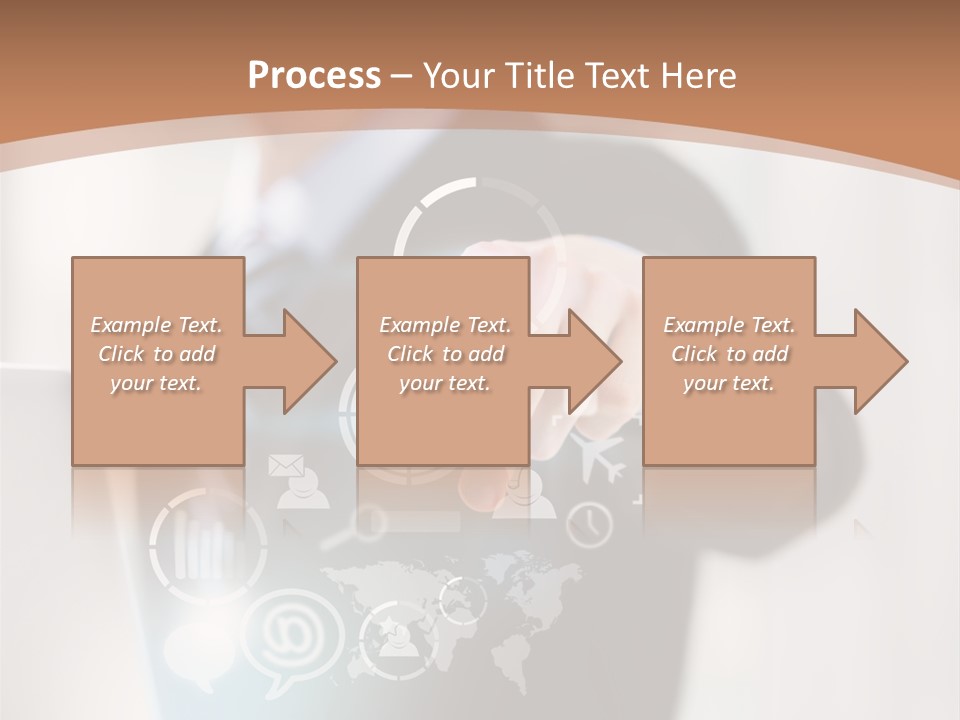 A Woman In A Business Suit Touching A Touch Screen PowerPoint Template