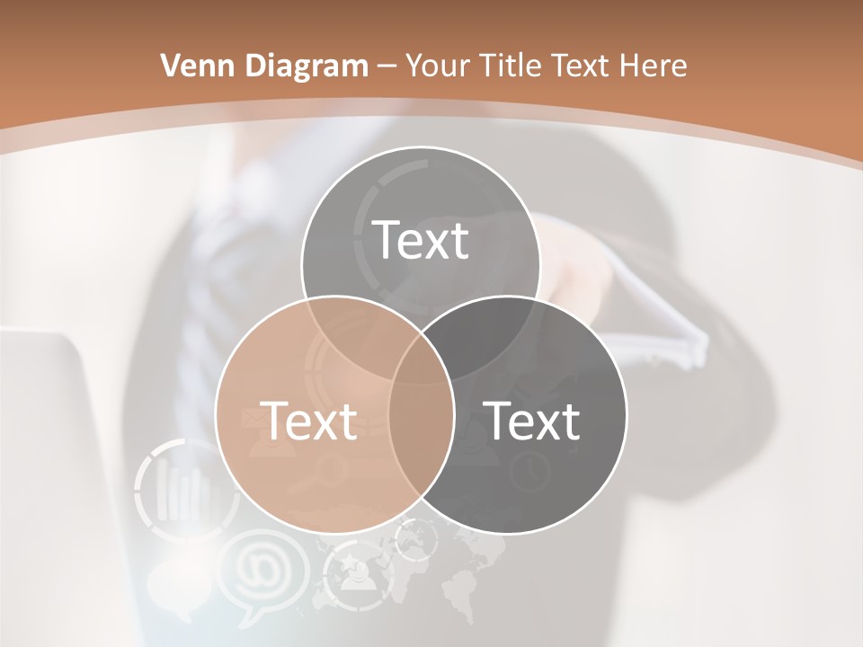 A Woman In A Business Suit Touching A Touch Screen PowerPoint Template