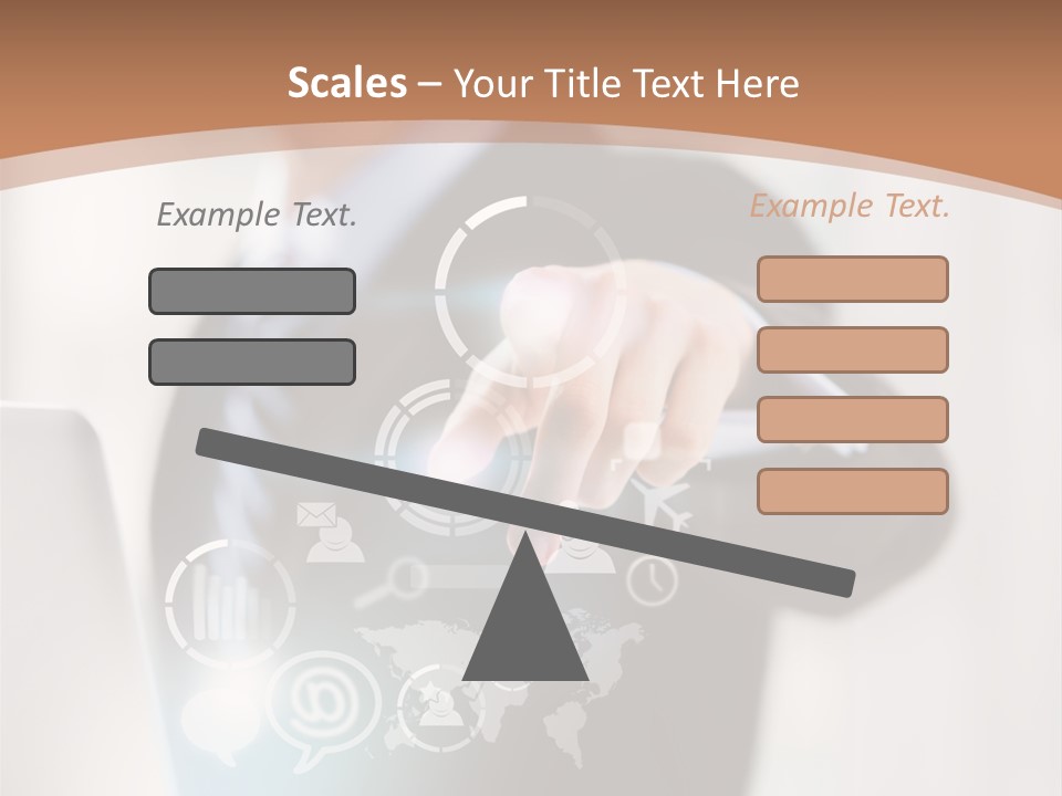 A Woman In A Business Suit Touching A Touch Screen PowerPoint Template