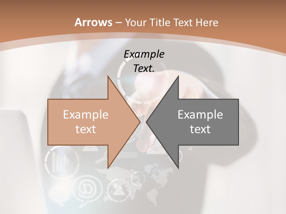A Woman In A Business Suit Touching A Touch Screen PowerPoint Template