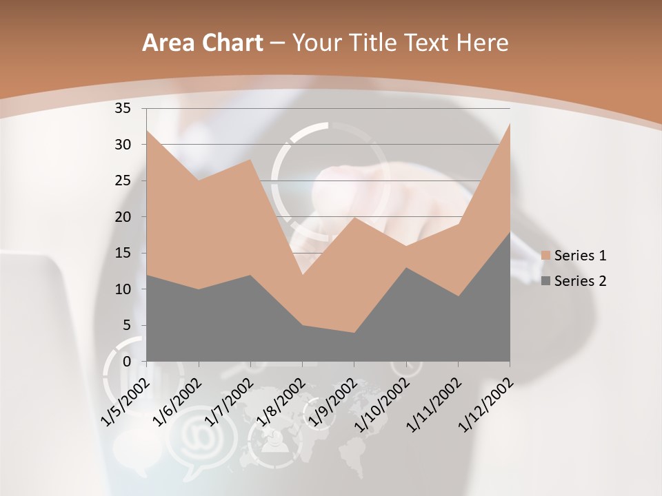 A Woman In A Business Suit Touching A Touch Screen PowerPoint Template