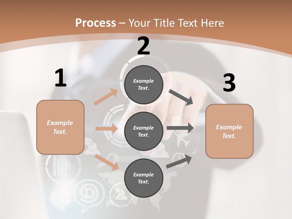 A Woman In A Business Suit Touching A Touch Screen PowerPoint Template