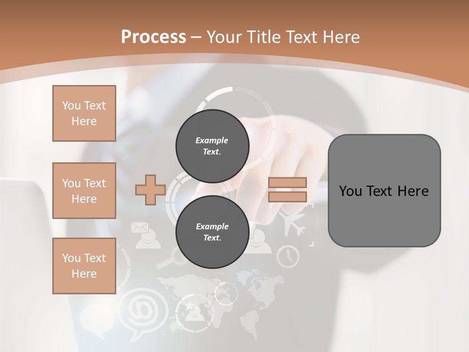 A Woman In A Business Suit Touching A Touch Screen PowerPoint Template