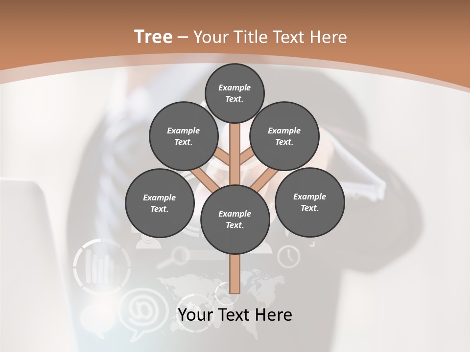 A Woman In A Business Suit Touching A Touch Screen PowerPoint Template