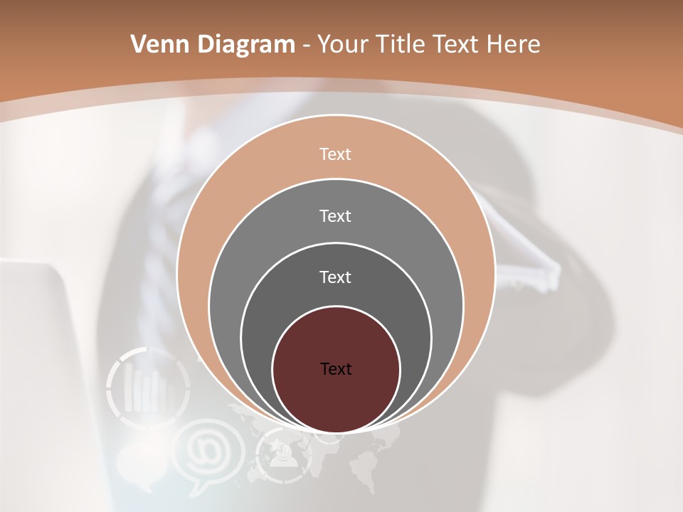 A Woman In A Business Suit Touching A Touch Screen PowerPoint Template