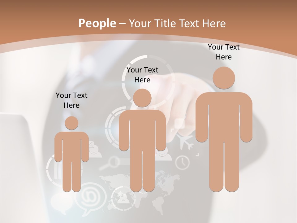 A Woman In A Business Suit Touching A Touch Screen PowerPoint Template