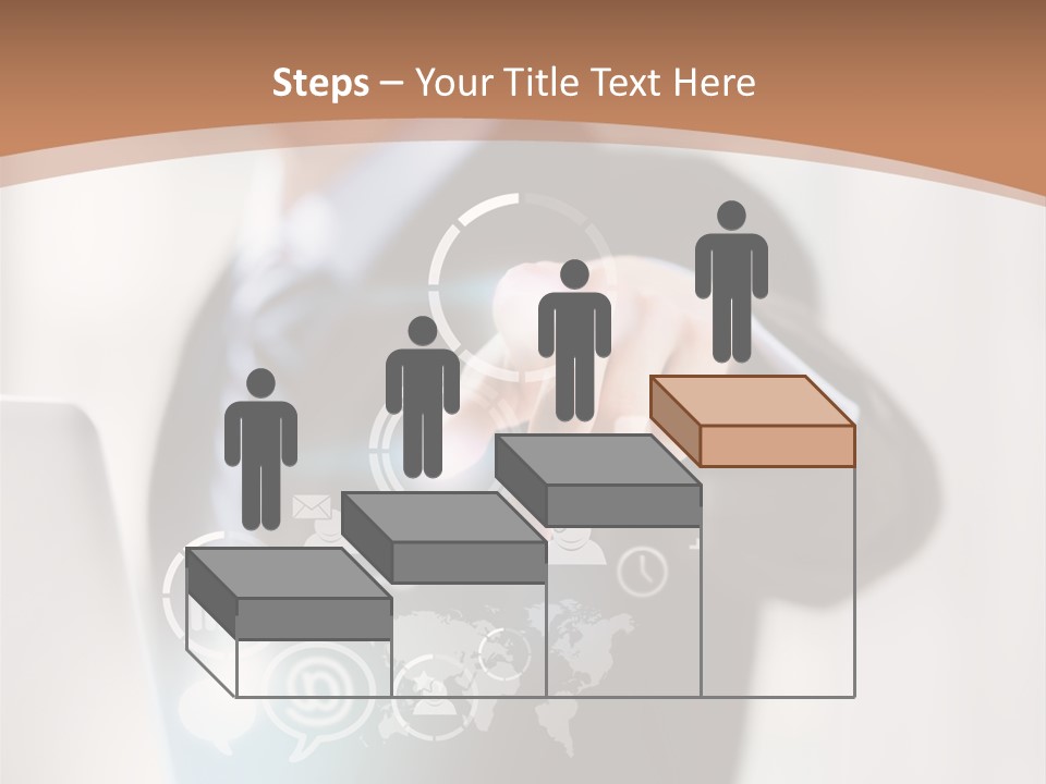 A Woman In A Business Suit Touching A Touch Screen PowerPoint Template