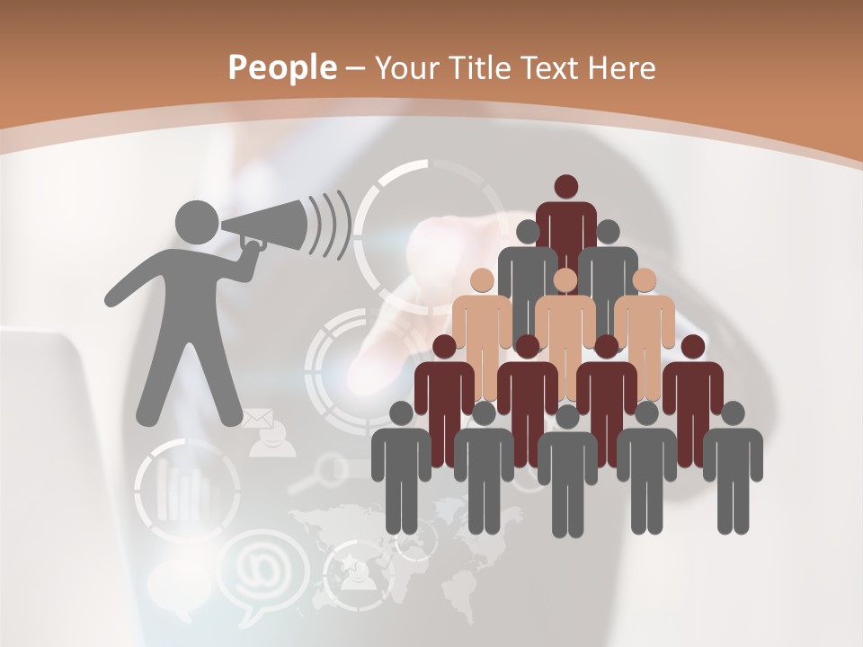 A Woman In A Business Suit Touching A Touch Screen PowerPoint Template