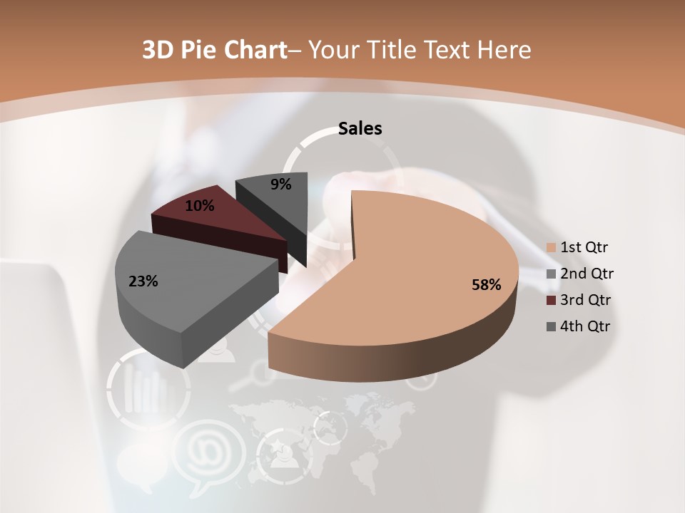 A Woman In A Business Suit Touching A Touch Screen PowerPoint Template