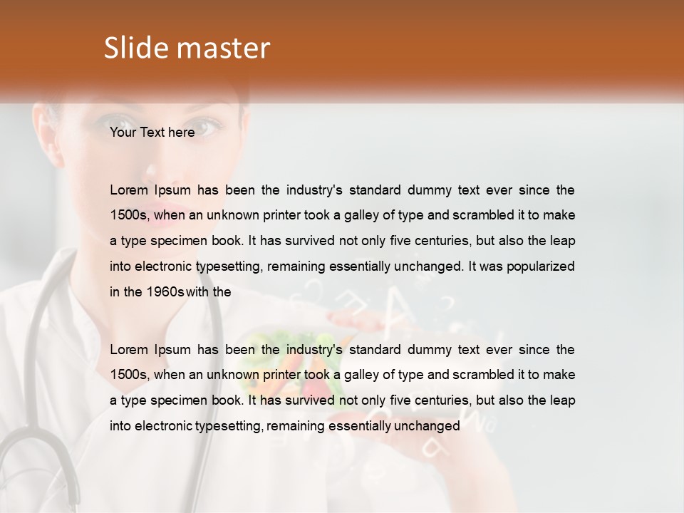 A Woman Doctor Is Holding A Plate Of Food PowerPoint Template