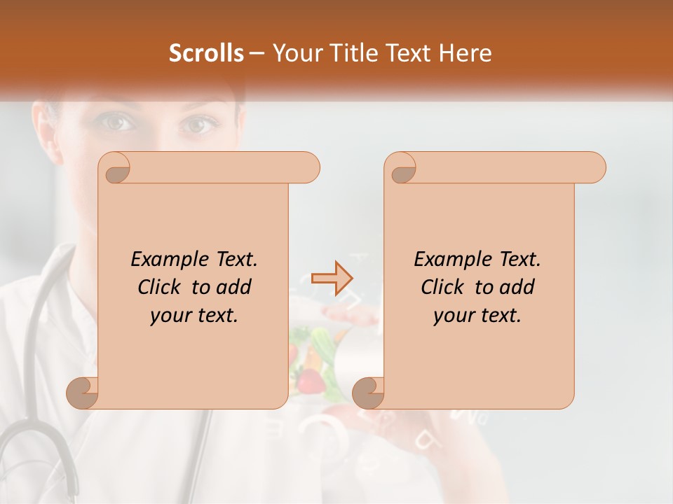 A Woman Doctor Is Holding A Plate Of Food PowerPoint Template
