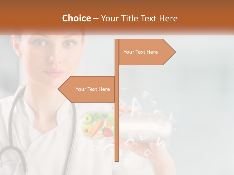 A Woman Doctor Is Holding A Plate Of Food PowerPoint Template