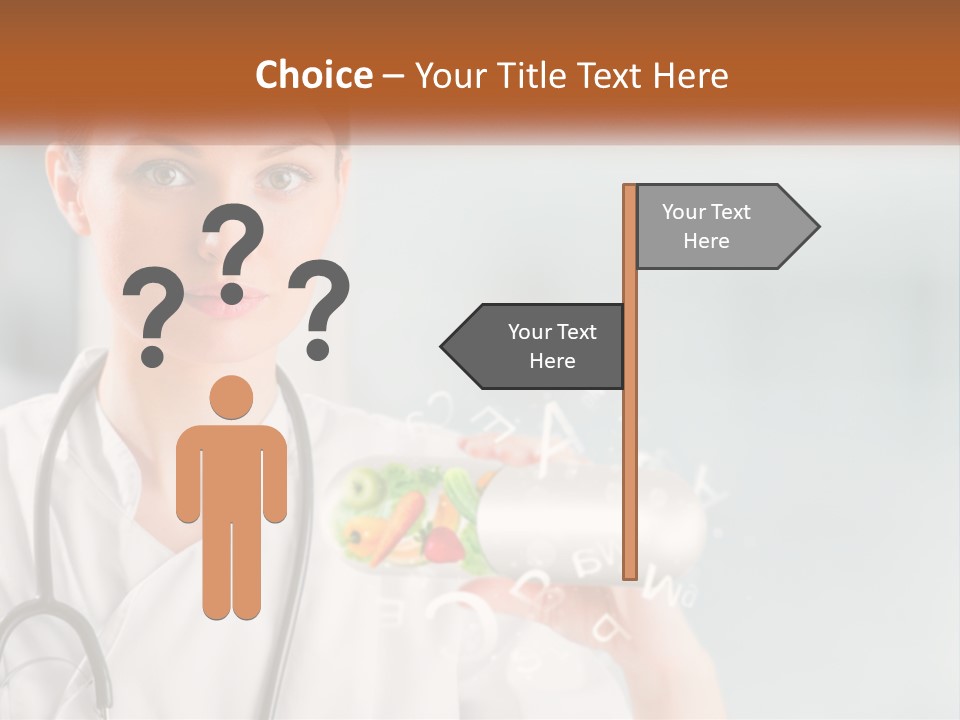 A Woman Doctor Is Holding A Plate Of Food PowerPoint Template