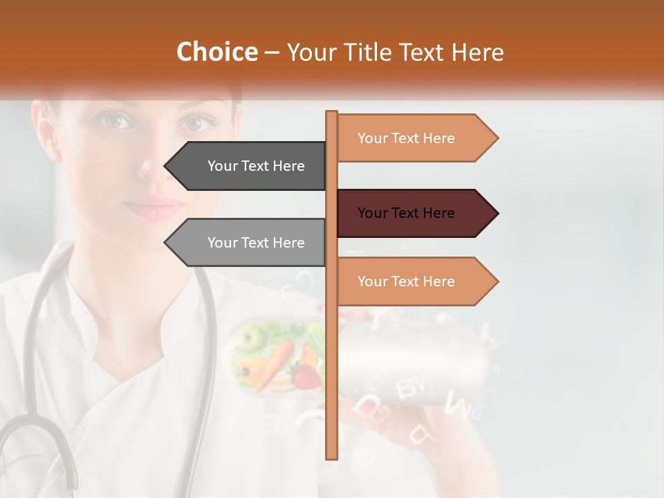 A Woman Doctor Is Holding A Plate Of Food PowerPoint Template