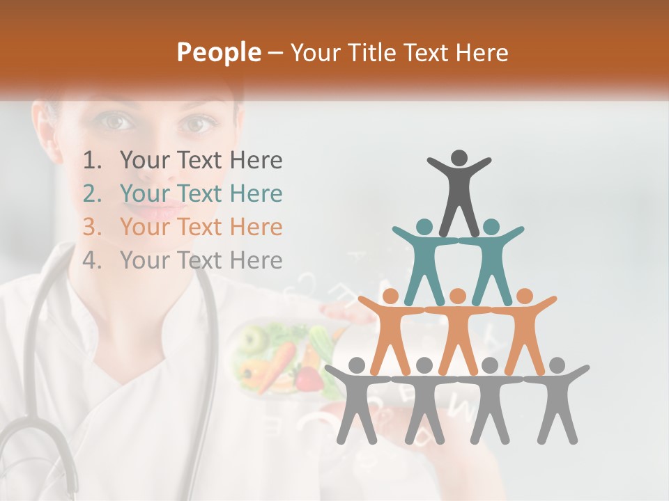 A Woman Doctor Is Holding A Plate Of Food PowerPoint Template
