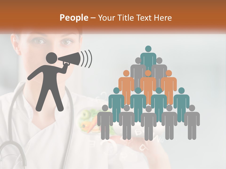 A Woman Doctor Is Holding A Plate Of Food PowerPoint Template