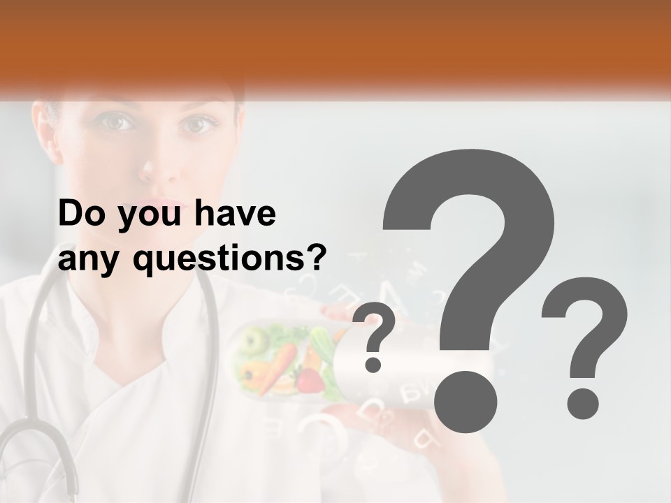 A Woman Doctor Is Holding A Plate Of Food PowerPoint Template
