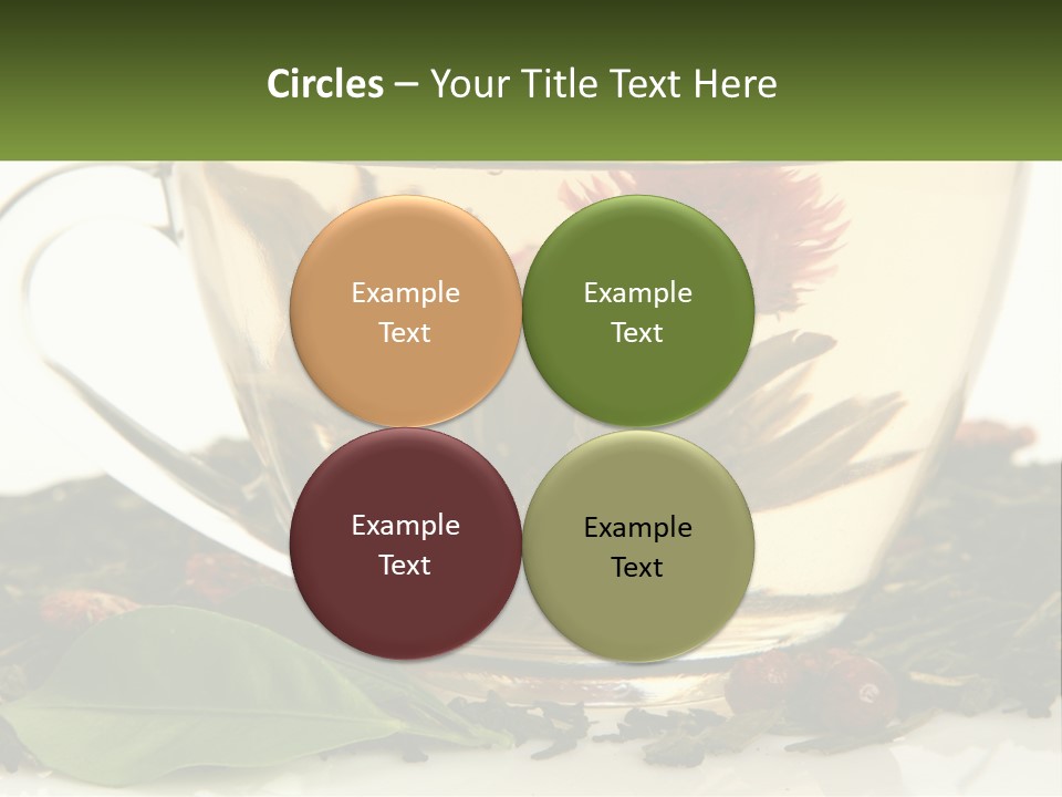 A Cup Of Green Tea With A Red Flower In It PowerPoint Template