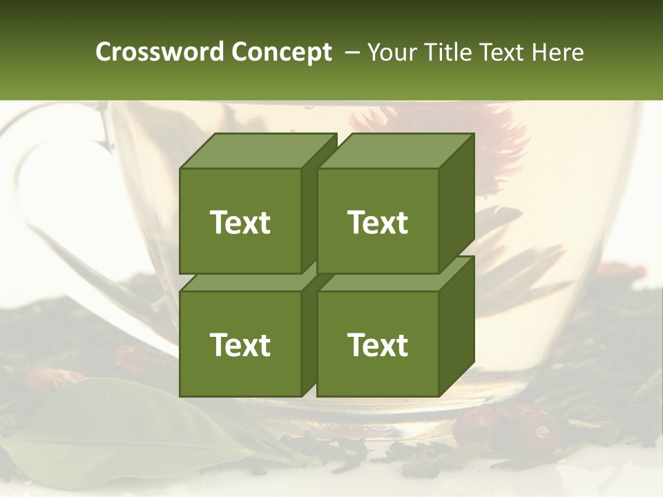 A Cup Of Green Tea With A Red Flower In It PowerPoint Template