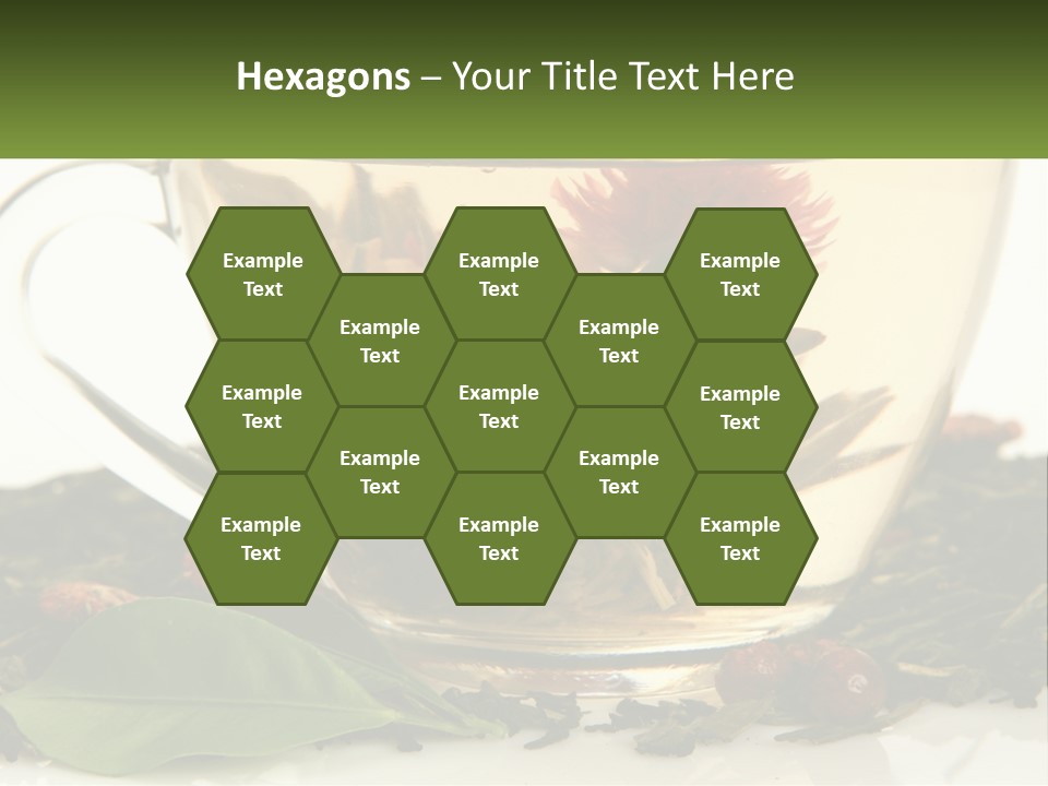 A Cup Of Green Tea With A Red Flower In It PowerPoint Template