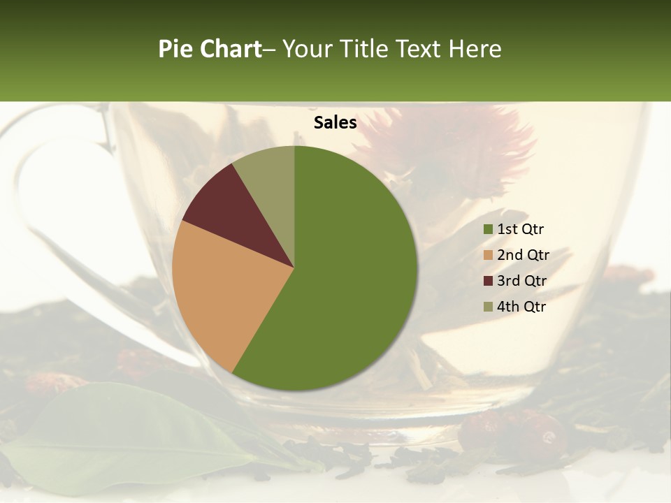 A Cup Of Green Tea With A Red Flower In It PowerPoint Template