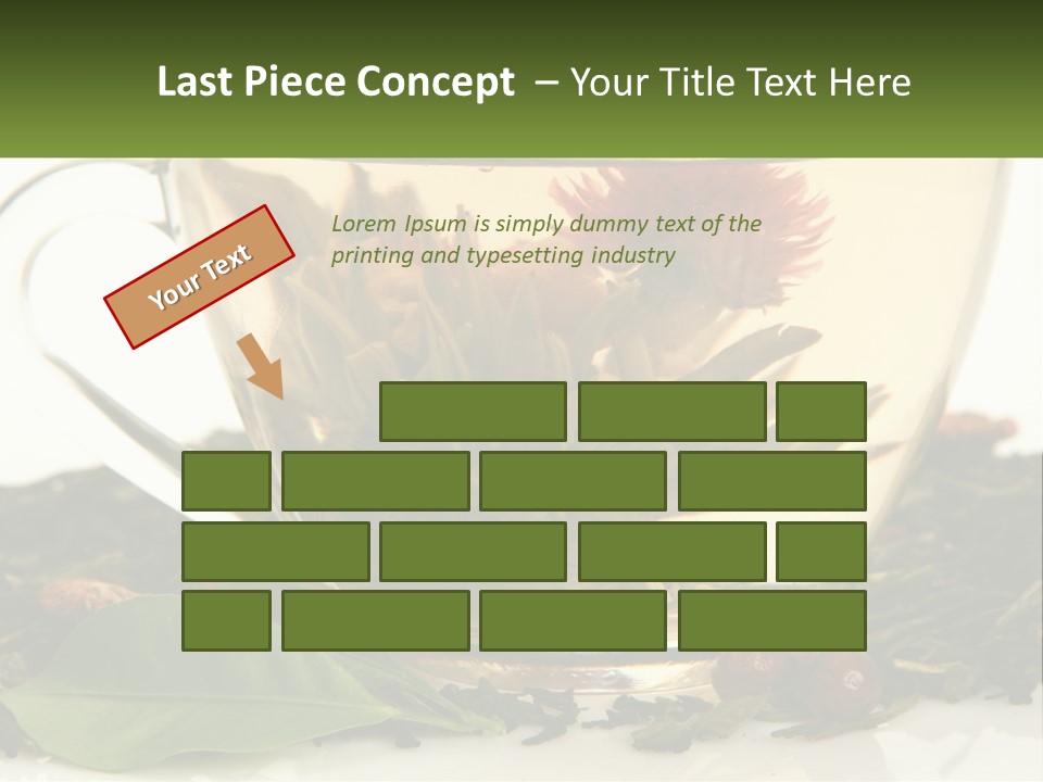 A Cup Of Green Tea With A Red Flower In It PowerPoint Template