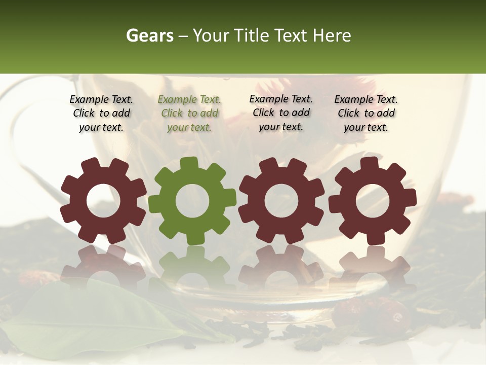A Cup Of Green Tea With A Red Flower In It PowerPoint Template