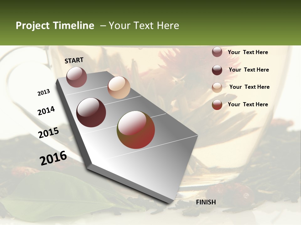 A Cup Of Green Tea With A Red Flower In It PowerPoint Template