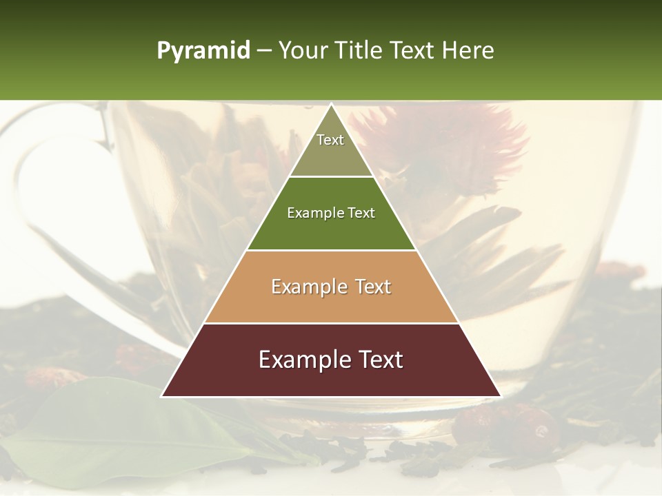 A Cup Of Green Tea With A Red Flower In It PowerPoint Template