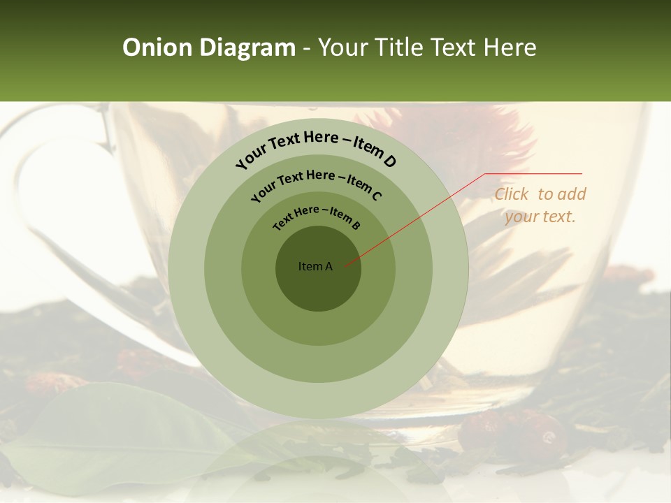 A Cup Of Green Tea With A Red Flower In It PowerPoint Template