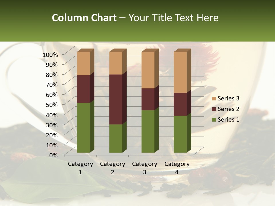 A Cup Of Green Tea With A Red Flower In It PowerPoint Template
