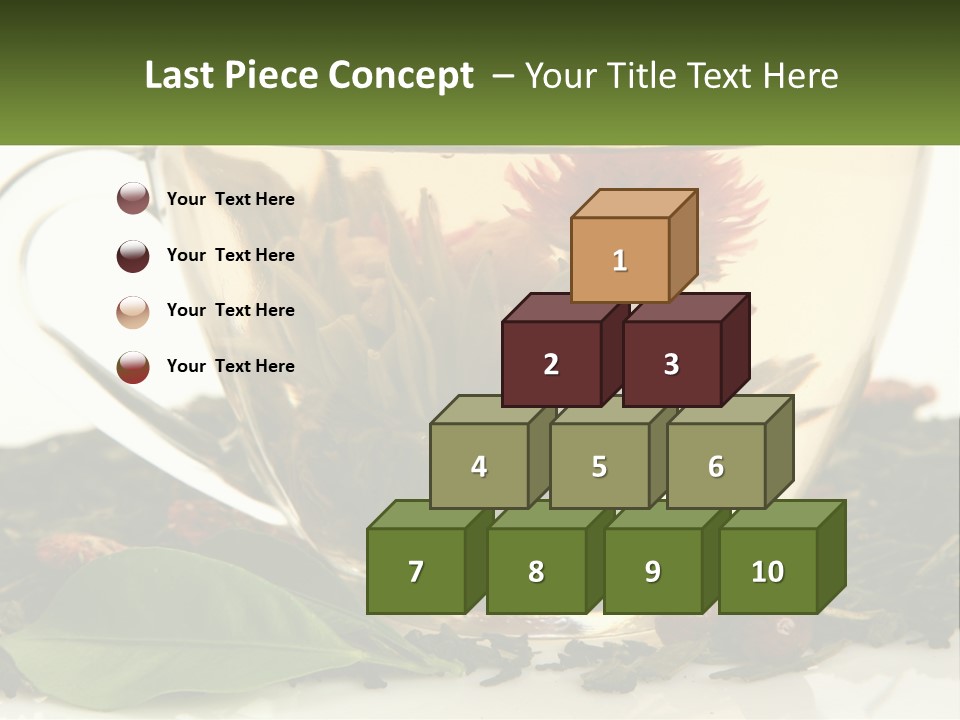 A Cup Of Green Tea With A Red Flower In It PowerPoint Template
