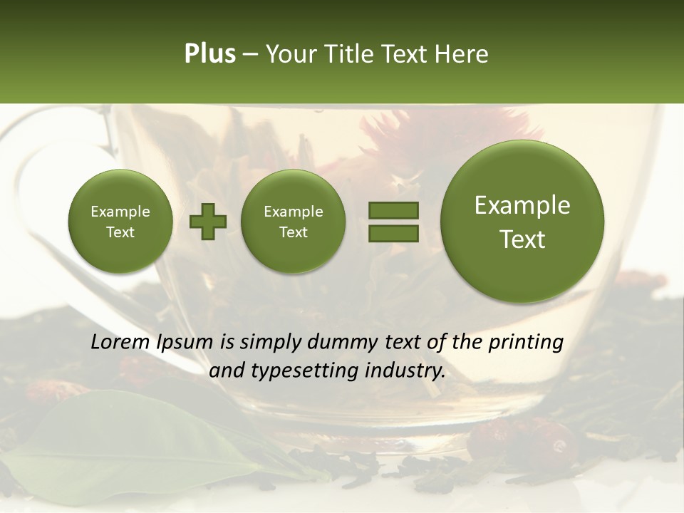 A Cup Of Green Tea With A Red Flower In It PowerPoint Template