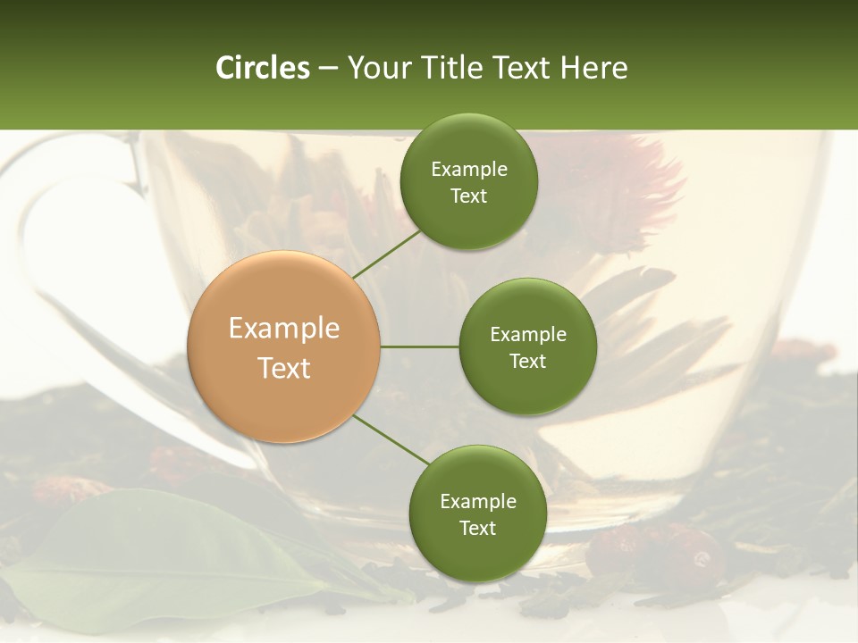 A Cup Of Green Tea With A Red Flower In It PowerPoint Template