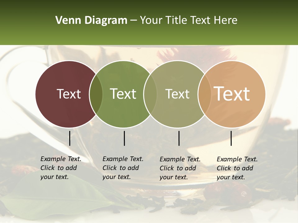 A Cup Of Green Tea With A Red Flower In It PowerPoint Template