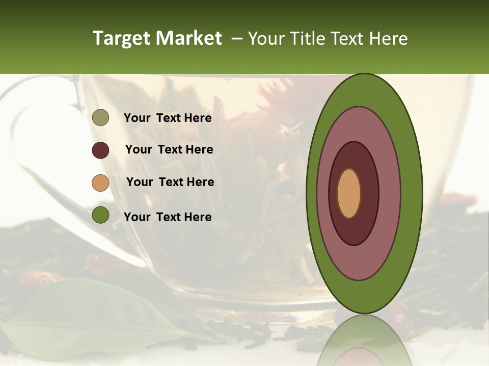 A Cup Of Green Tea With A Red Flower In It PowerPoint Template