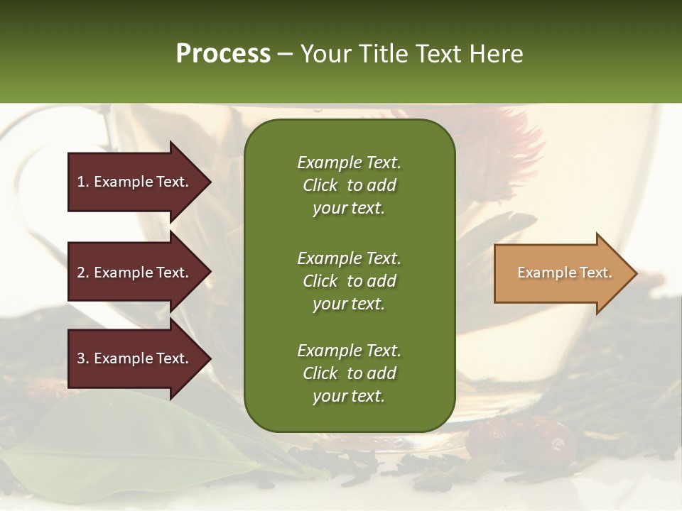 A Cup Of Green Tea With A Red Flower In It PowerPoint Template