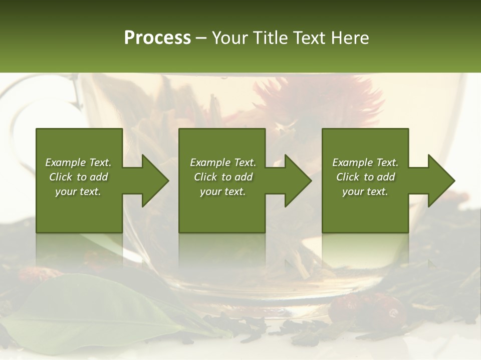 A Cup Of Green Tea With A Red Flower In It PowerPoint Template