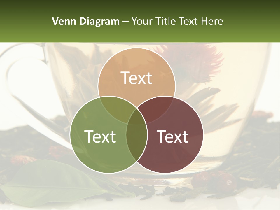 A Cup Of Green Tea With A Red Flower In It PowerPoint Template